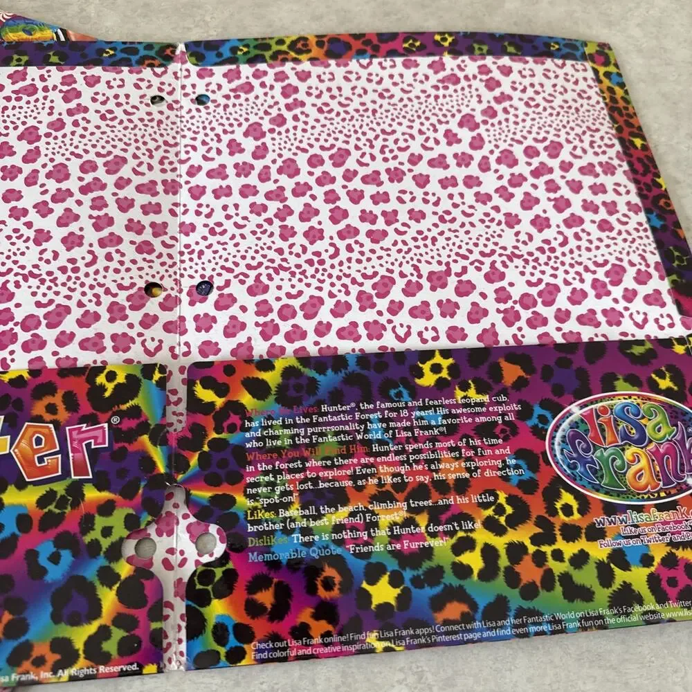 Lot Of 2 Lisa Frank folders Leopard Puppy Dog Ice Cream Treats 2014 Colorful ￼